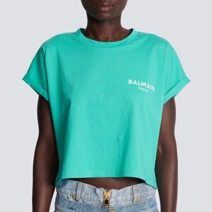 Balmain Eco-responsible cropped cotton T-shirt